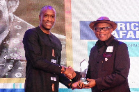 Patrick Afari receiving Industry of Year Personality, Private Sector Award