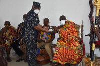 Chief of Essikado with IGP, James Oppong-Boanuh