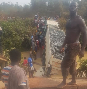 The bridge linking Wassa Afransie adjourning communities has collapsed killing one person