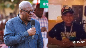 Actor Wayoosi (R) and ex-president Mahama (L)