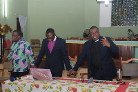 Some members of the coalition praying