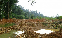 An abandoned galamsey site