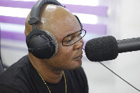 Bukom Banku wearing eyelashes