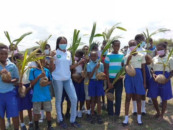 A photo taken prior to the tree planting exercise at the Tema West Municipal Assembly