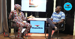 Blakk Rasta (Left) speaking with host of The Lowdown, Ismail Akwei on GhanaWeb TV