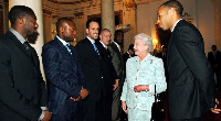 Thierry Henry introducing the Arsenal players to Queen Elizabeth