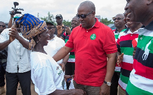 Former President John Dramani Mahama with some party faithfuls