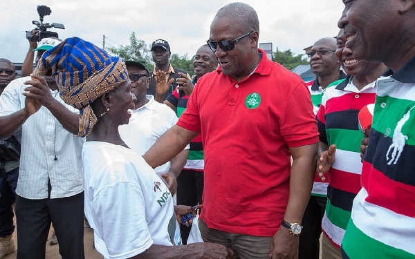 Former President John Dramani Mahama with some party faithfuls