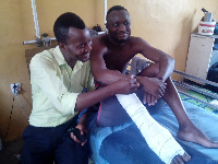 Hardi Akalifa receiving treatment at the hospital