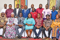 Dr. Justice Ofori, NIC Commissioner with stakeholders in Ghana's entertainment and media industry