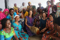 The British High Commissioner to Ghana, Harriet Thompson (squatting third right)