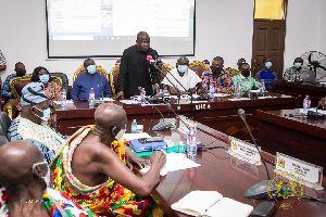 Samuel A. Jinapor addressing the chiefs