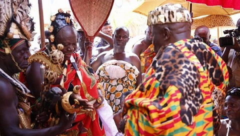 Asantehene Otumfuo Osei Tutu II [L] with Okyenhene [R]