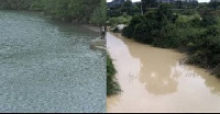 File photo of one of the decolourised rivers in Ghana