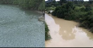 File photo of one of the decolourised rivers in Ghana