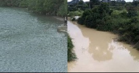 File photo of one of the decolourised rivers in Ghana