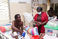 Prof Jane Opoku-Agyemang with one of the victims