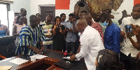 Kwabena Agyapong(R) submitting his forms