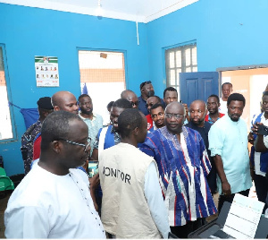 Dr Bawumia visited the Enchi District voters registration centre in the Western North Region