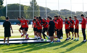 Thomas Partey has begun training with Atletico ahead of the new season