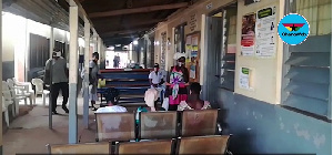 Some patients at the waiting area of the hospital