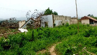 One of the structures destroyed by alleged National Security Operatives at Kibi