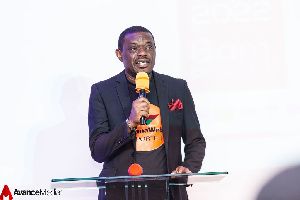 Ekow Blankson representing GhanaWeb at the 2022 Ghana Bloggers Summit held on September 24, 2022