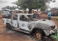 The attackers also set the party's pickup vehicle on fire