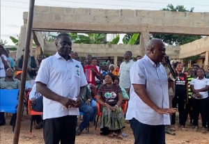 John Mahama (right) campaigns for James Gyakye Quayson