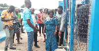 Cecilia Abena Dapaah, Sanitaion Minister inspecting sanitary conditions of a water station