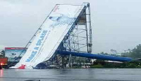 The biggest billboard in the Eastern Region wasn't able to withstand a heavy down pour