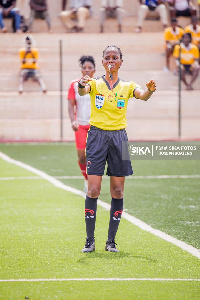 A female center referee in action | File photo