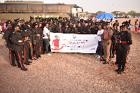 Some fire fighters in a group photograph