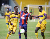 Asamoah Gyan played his first game for Legon Cities against Medeama