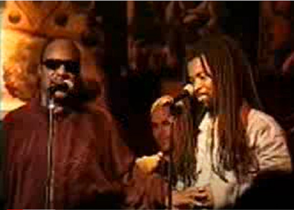 Steve Wonder and Rocky Dawuni at The Hollywood Bowl