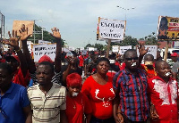 Some protestors at Free Media Vanguard demonstration