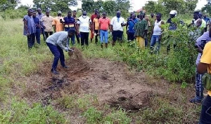 A scene of where a body was  retrieved