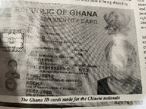 Ghana Card owned by one of the Chinese illegal immigrants