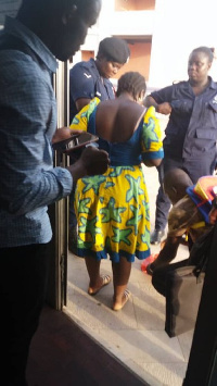 The yet-to-be identified lady was arrested by personnel from the Ghana Police Service