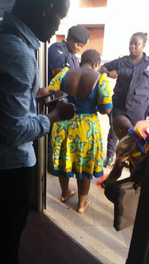 The yet-to-be identified lady was arrested by personnel from the Ghana Police Service