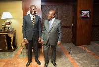 Presidential spokesman Eugene Arhin with Nana Akufo-Addo