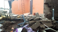 The collapsed building