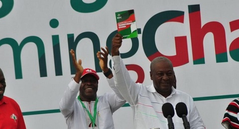 President John Mahama at the launch of NDC manifesto.