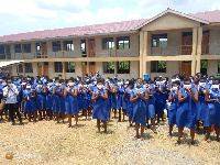 Senior high school students at assembly ground