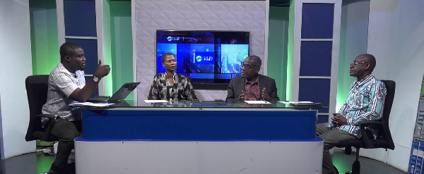 Director of Projects at GEPA, Alexander Dadzawa (far right), others on the EOP show