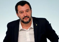 Interior Minister Matteo Salvini attends a news conference after a cabinet meeting