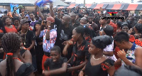 Many residents came to welcome NPP Parliamentary aspirant, Kojo Oppong Nkrumah at the funeral ground