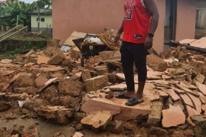 Some homes were destroyed during the heavy rainfall