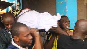 Alhaji Bature's remains being transported to the cemetery