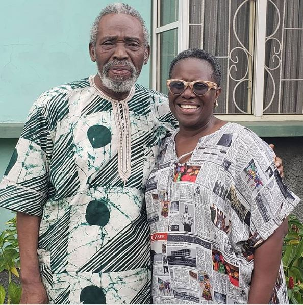 Olu Jabcobs with wife, Joke Silva